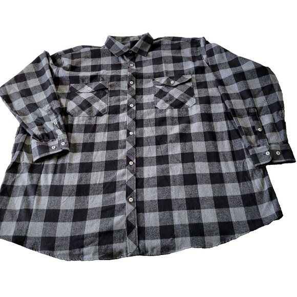 Design In Italy Shirt Mens 4XL Blue Flannel Plaid Luxury Collared Button Down - Picture 2 of 11